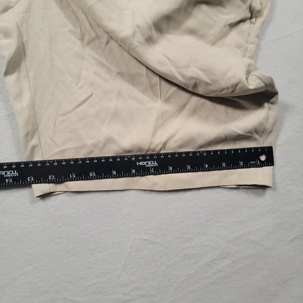 Tommy Bahama Silk Bamboo Pleated Shorts Mens 38 Beige Herringbone Luxury Casual